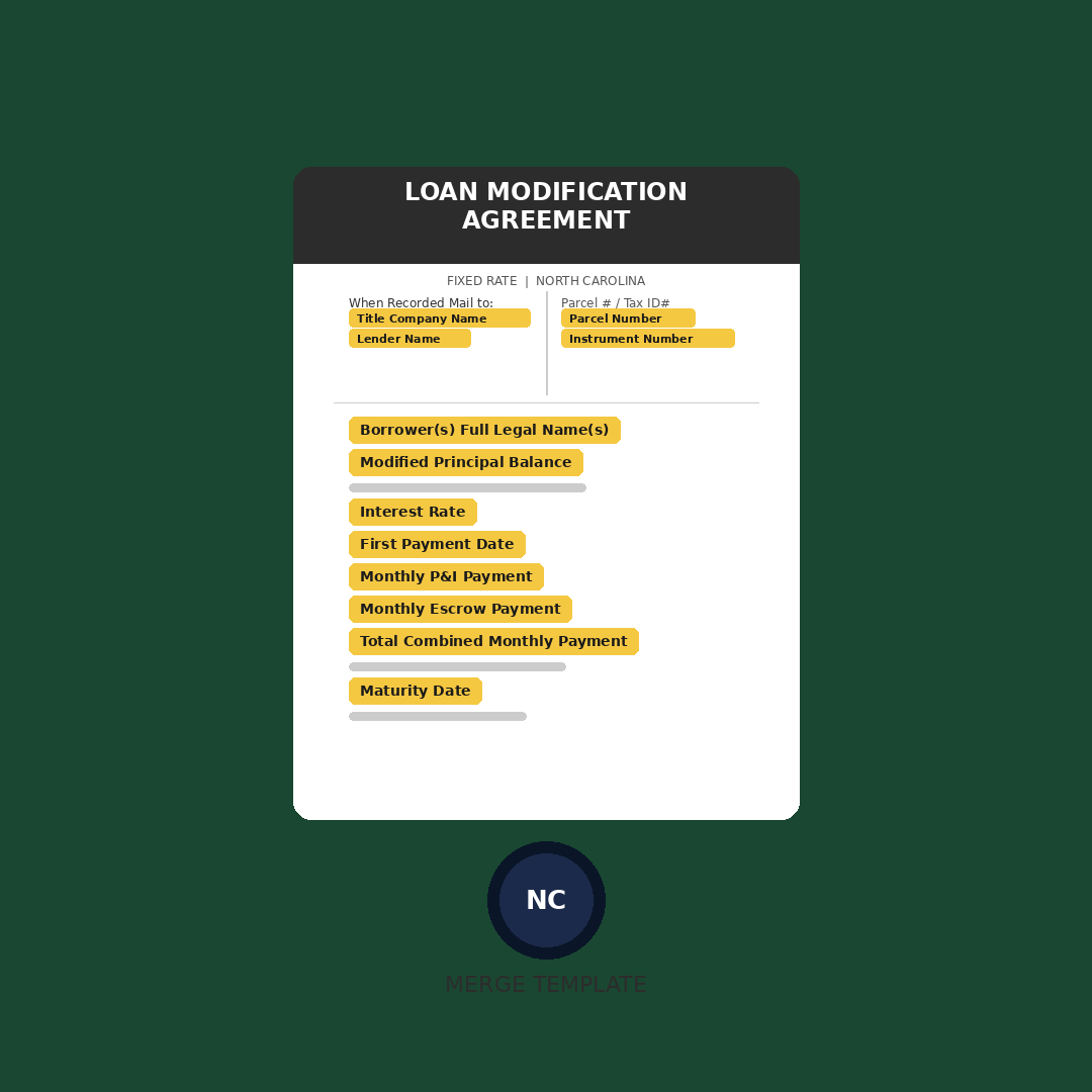 Loan Modification Agreement — Merge Template